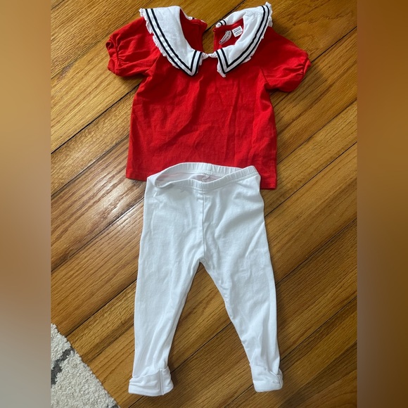 Janie and Jack Other - Janie and Jack Red Top with White Leggings. Size 12-18 months.